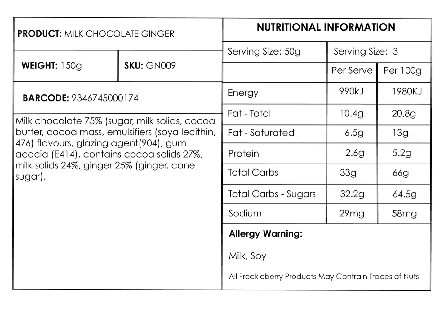 Grab Bag Ginger Milk Chocolate