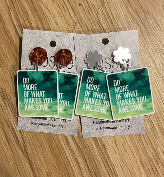 *Earrings What Makes You Awesome Dangles