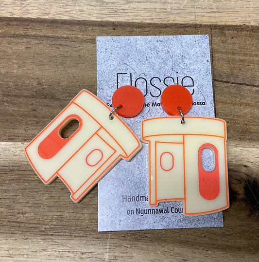 Canberra Bus Shelter Earrings Dangle Painted