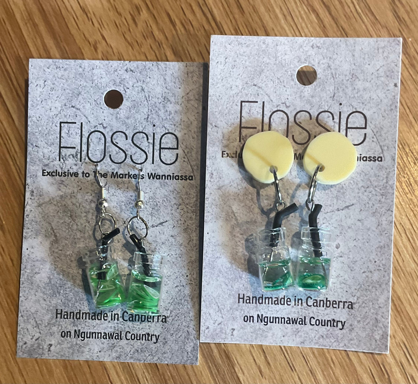 *Earring Lime Drink Dangles