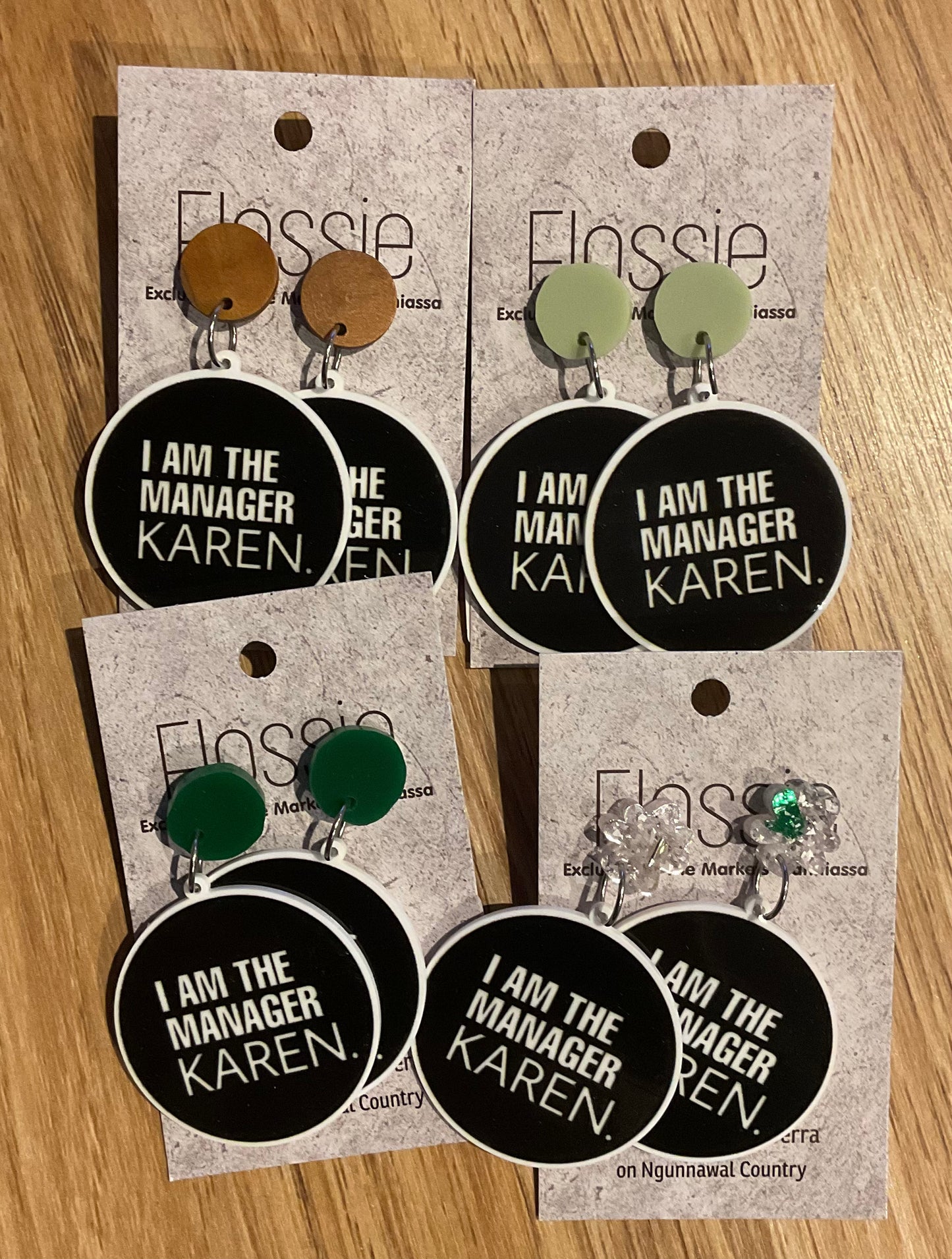 *Earrings Manager Karen Dangles