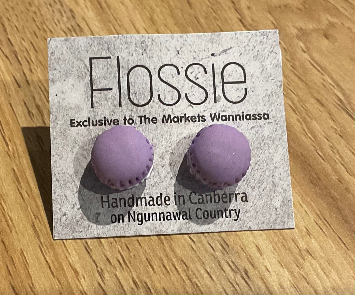 *Earrings Purple Macaron Studs