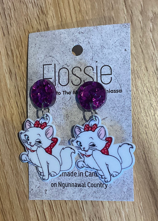 *Earrings Kitten Dangles