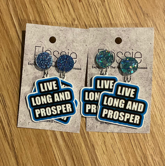 *Earrings Live and Prosper Dangles