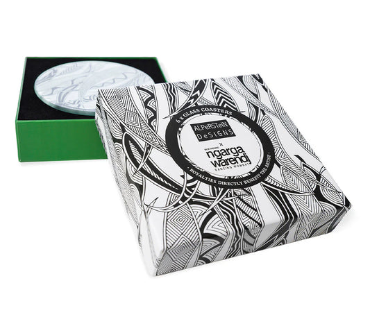 Dancing Wombat Glass Coaster Set