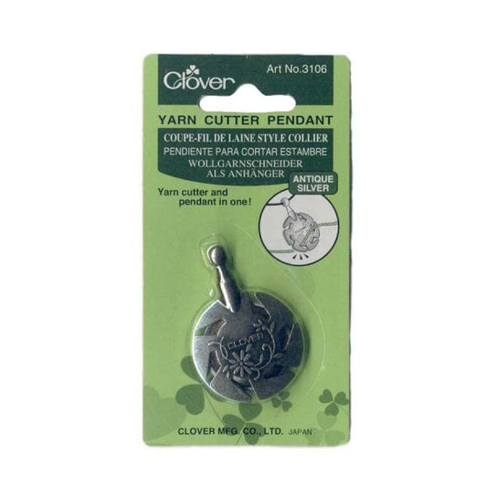 Clover Yarn Cutter Pendant - Antique Silver