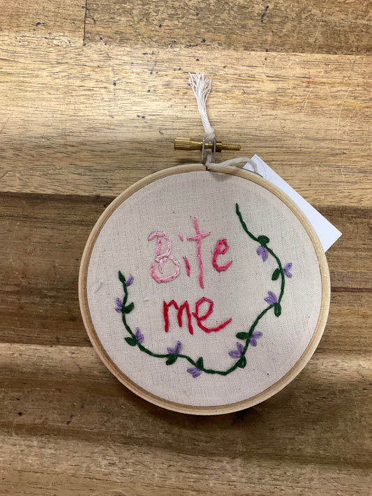 Bite Me Embroidery Hoop 11cm