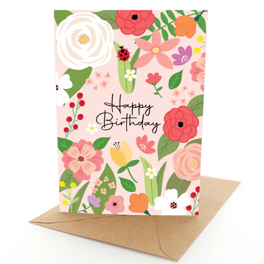 Greeting Card Lots of Birthday Mayflowers