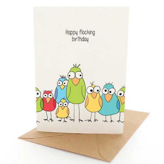 Greeting Card Punny Flock