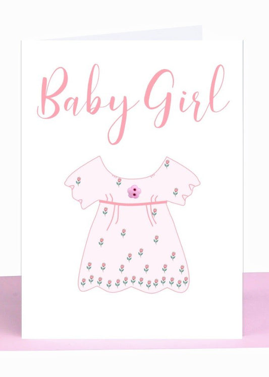 Baby Girl Greeting Card - Pink Dress
