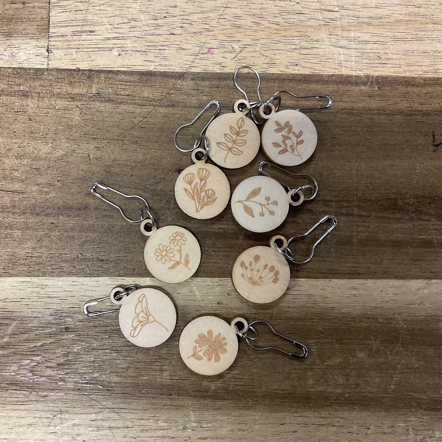 Wooden Stitch Markers in Fancy Case