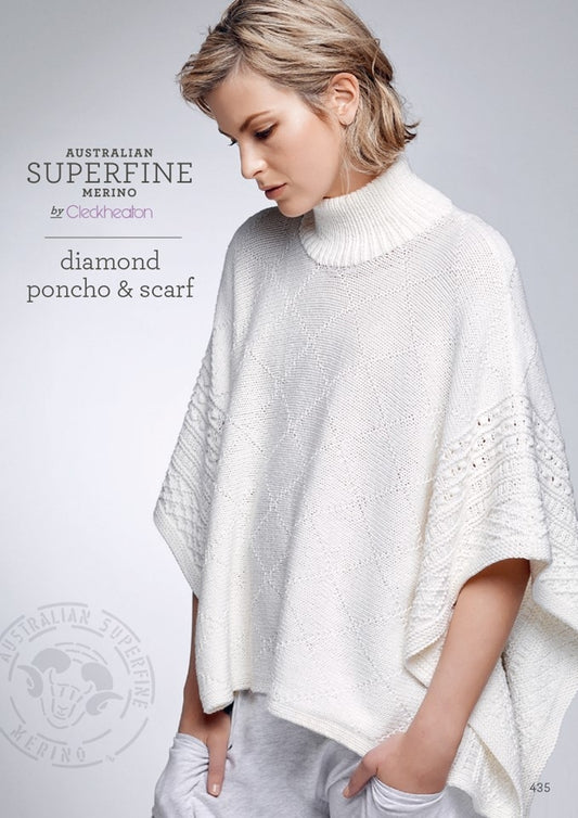 Pattern Diamond Poncho & Scarf