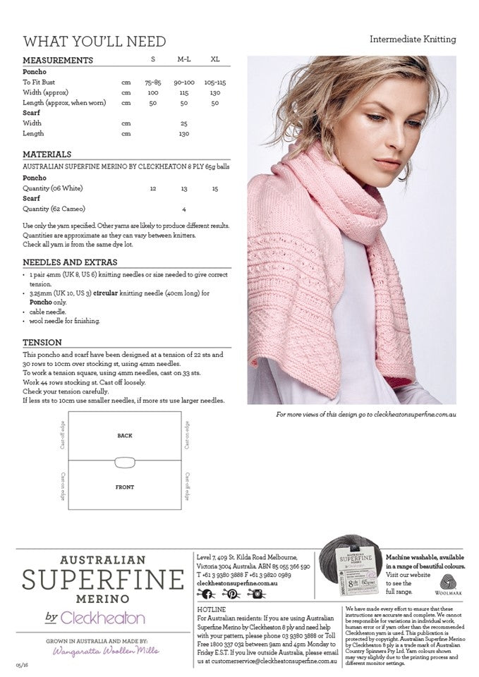 Pattern Diamond Poncho & Scarf