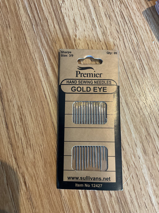 *Hand Needles Sharps Gold Eye