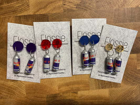 Earrings Red Bull Cans