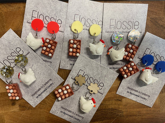 Earrings Chicken & Eggs