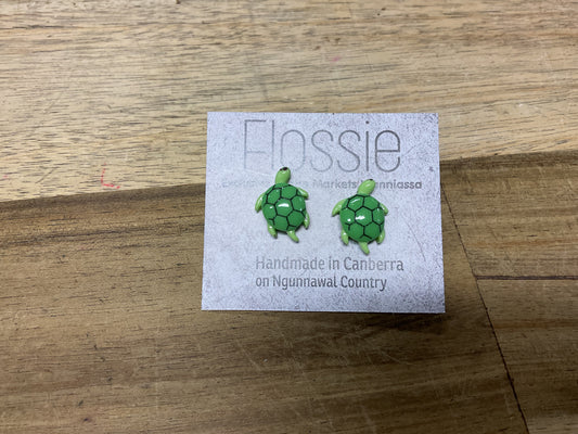 Earrings Green Turtles