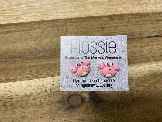 Earrings Pink Crabs