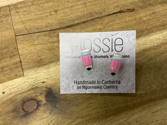 Earrings Pink Pencil Studs