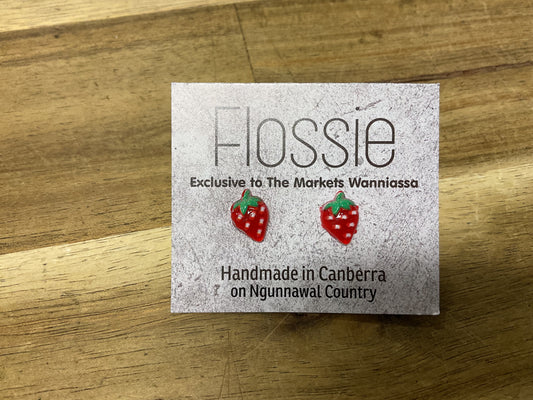 Earrings Teeny Strawberry Studs