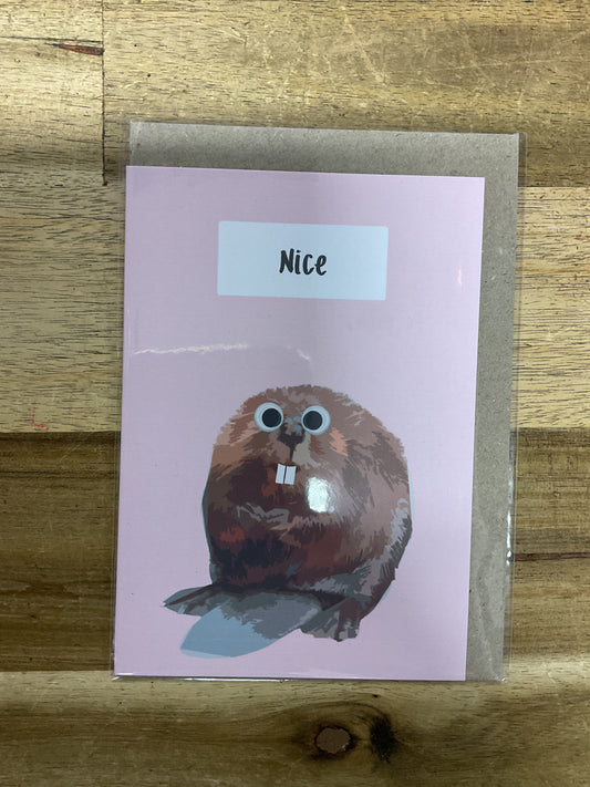 Greeting Card Nice Beaver