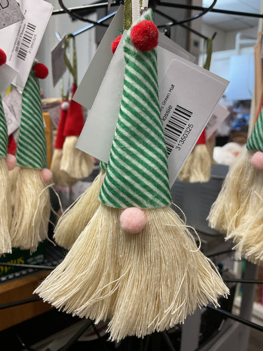 Xmas Decorations Gnomes Green Hat