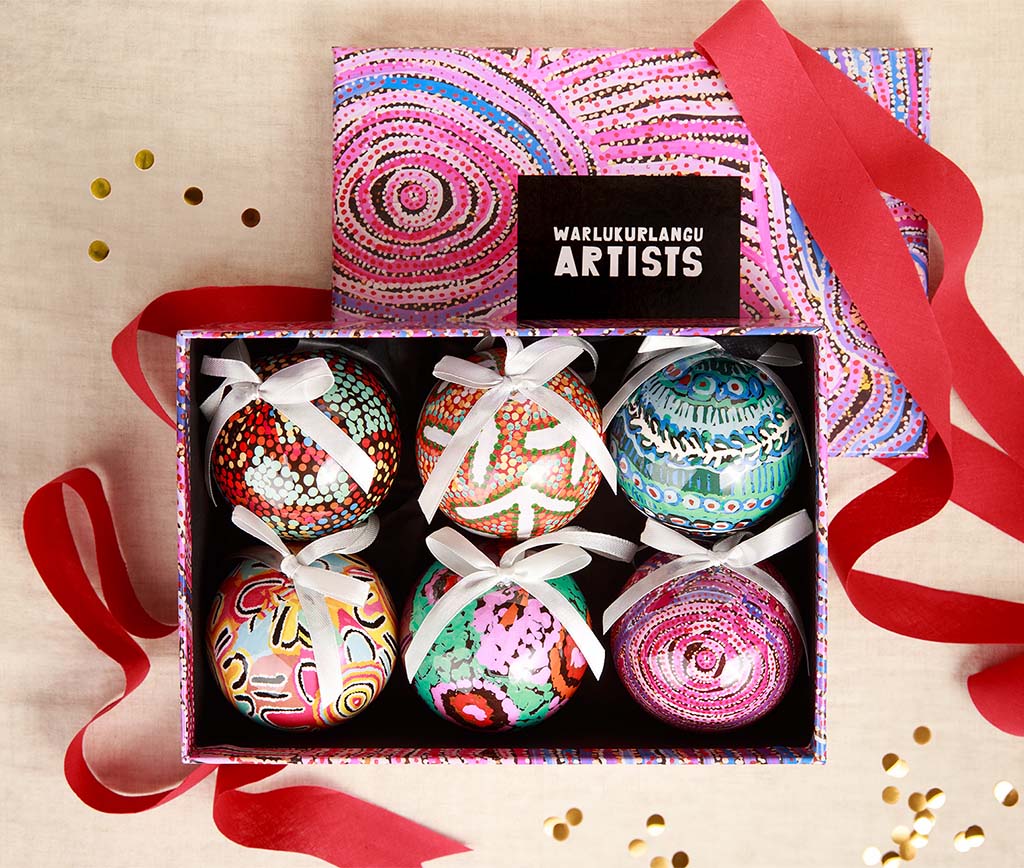 6 Pack Christmas Baubles Warlukurlangu