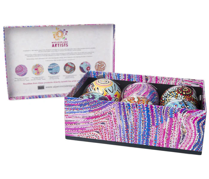 6 Pack Christmas Baubles Warlukurlangu