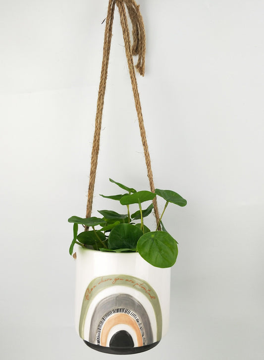 Bloom Where You are Planted Hanging Planter