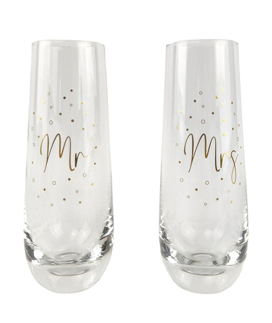 Mr & Mrs Champagne Glasses