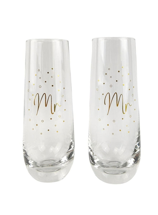 Mr & Mr Champagne Glasses