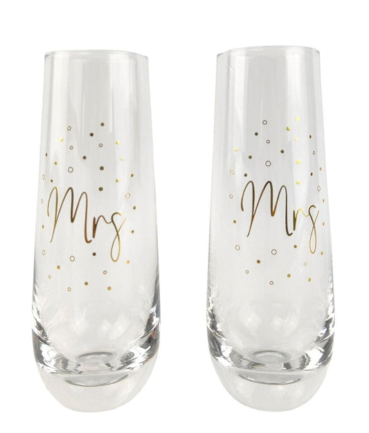 Mrs & Mrs Champagne Glasses