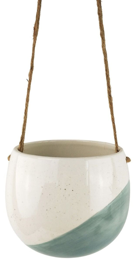 Avery Dot Round Hanging Planter Blue