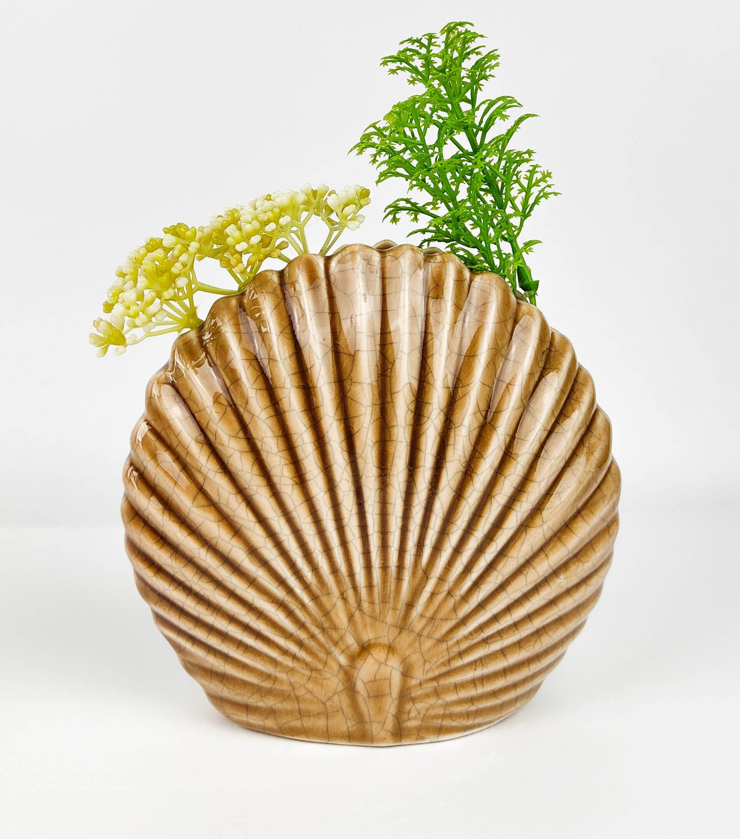 Amari Fan Palm Vase Caramel Small