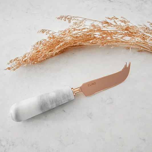 Rose Gold Cheese Knife with Marble Handle