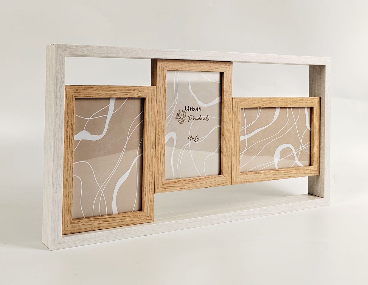 Kolby Triple Frame Oak & White 44x23cm