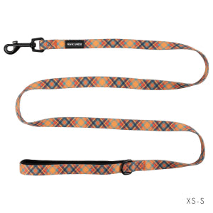 Orange Plaid Dog Lead XS-S