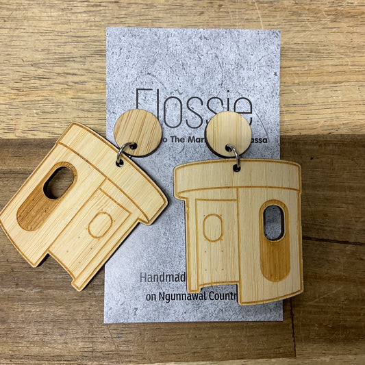 Canberra Bus Shelter Earrings Dangle Bamboo