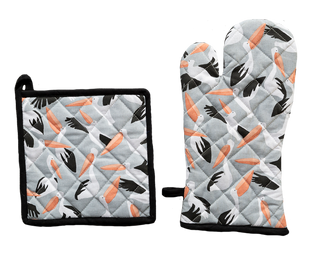 Oven Glove & Pot Holder Set - Pelicans