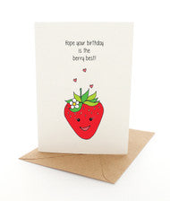 Greeting Card Punny Strawberry