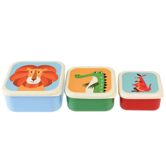 Snack Box Set of 3 Lion Croc & Roo