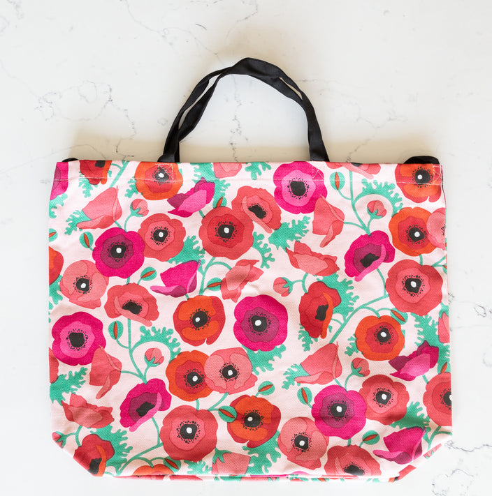 Cotton Tote Bag - Poppies