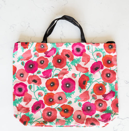 Cotton Tote Bag - Poppies