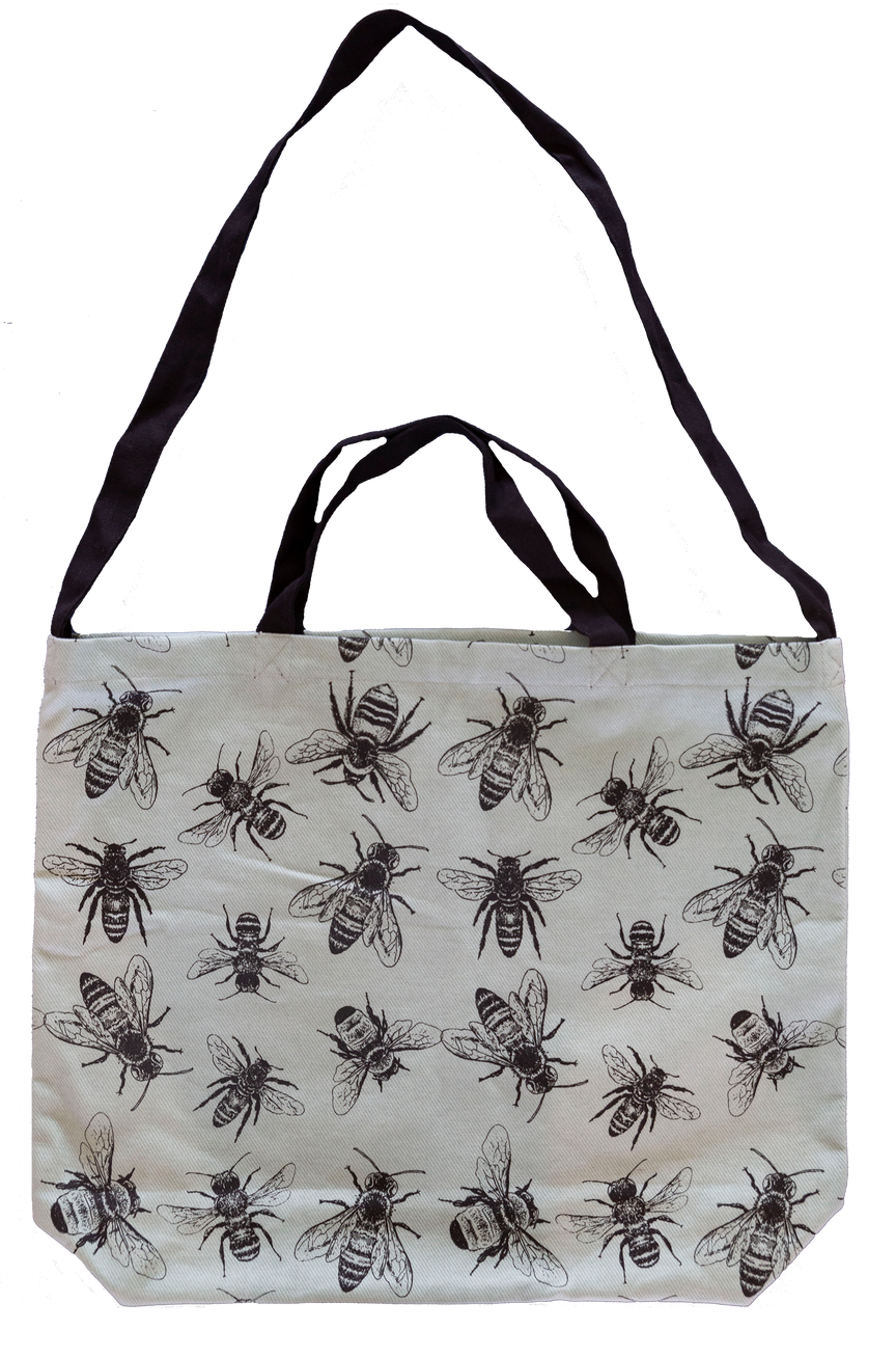 Cotton Tote Bag - Sketch Bees