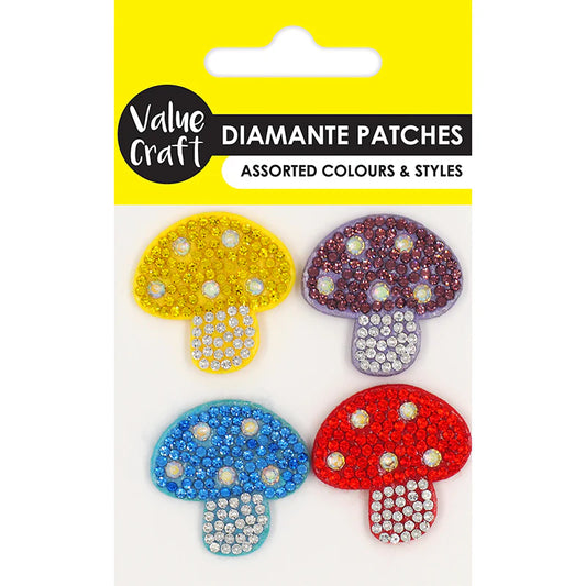 Diamante Felt Patches - Mushrooms