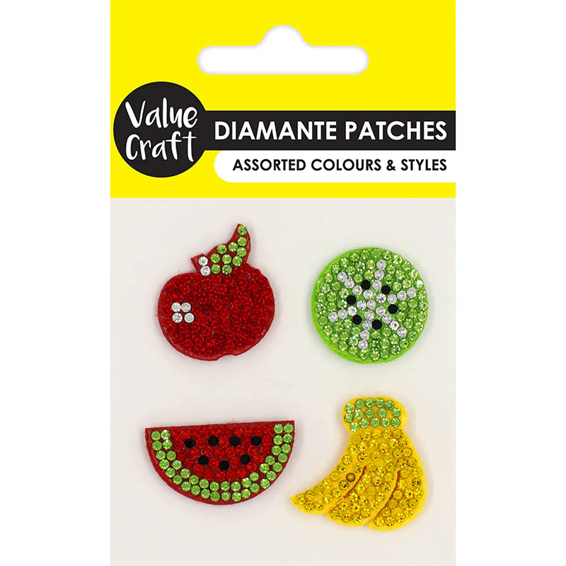Diamante Felt Patches - Fruit