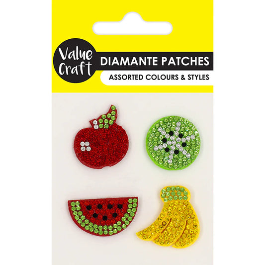 Diamante Felt Patches - Fruit