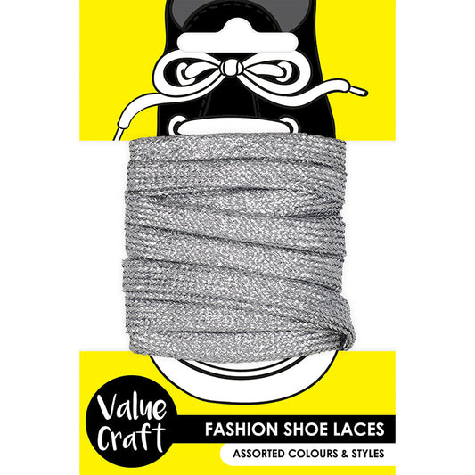 Pair Shoe Laces - Metallic Silver