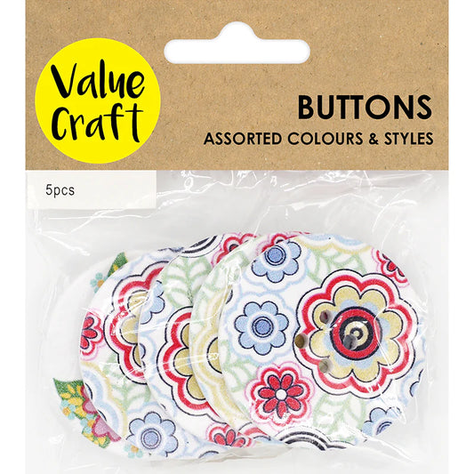 Floral Buttons 5cm - 5pc
