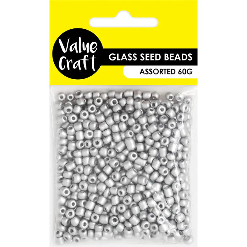 Glass Seed Beads Silver - 60g